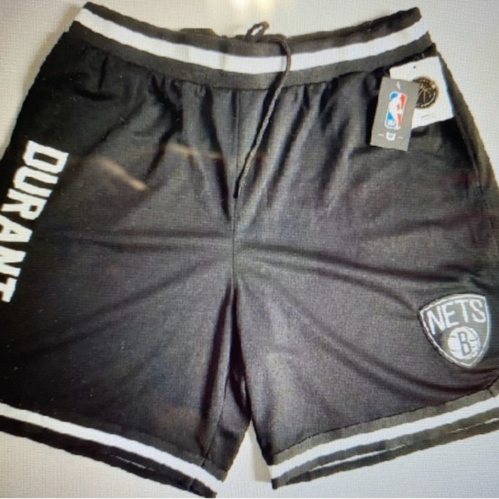 NBA Black Athletic Shorts Brooklyn Nets